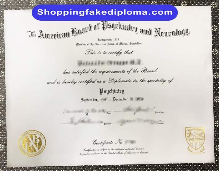 ABPN fake certificate, ABPN certificate