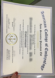 American college Embryology Certificate , Buy Fake American college Embryology Certificate
