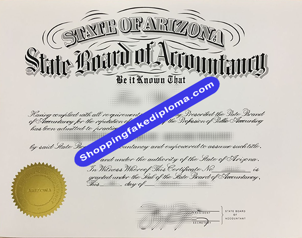 Arizona fake CPA Certificate, Buy Fake Arizona CPA Certificate