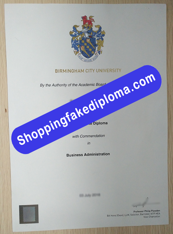 Birmingham City University Diploma, Buy Fake Birmingham City University Diploma