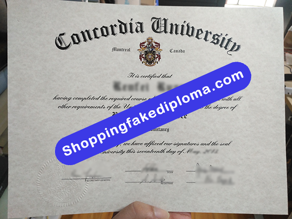 Concordia University Degree, Buy Fake Concordia University Degree 