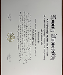 Fake Emory University diploma