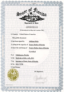 State of Florida Apostille Certificate, Buy Fake State of Florida Apostille Certificate