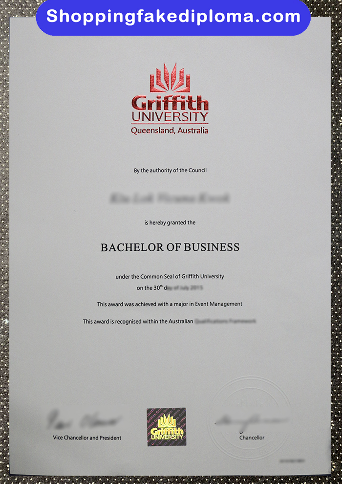 Griffith University fake Degree, Griffith University diploma