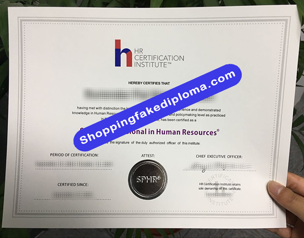 HR Certification institute Certificate , Buy Fake HR Certification institute Certificate