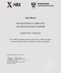 Fake Harvard Business School Certificate