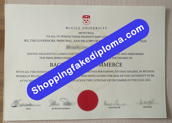 McGill University Degree, Buy Fake McGill University Degree