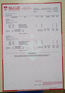 McGill University Transcript, Buy Fake McGill University Transcript