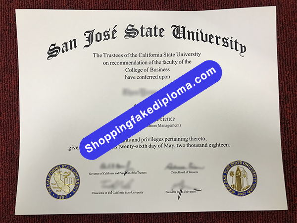 San Jose State University 2018 Degree, Buy Fake San Jose State University 2018 fake Degree