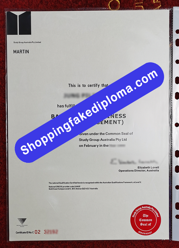 Study Group Australia Pty Limited Certificate, Buy fake Study Group Australia Pty Limited Certificate 