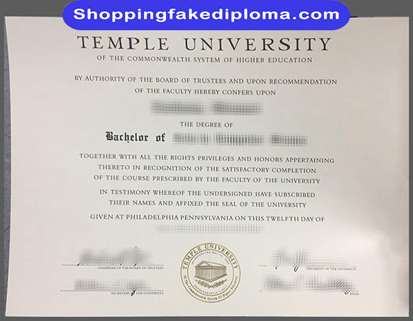 Temple University fake degree, buy Temple University fake degree