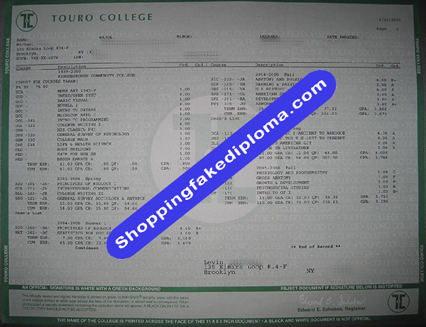 fake Touro College Transcript, Buy Fake Touro College Transcript