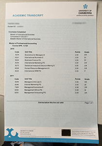 University of Canberra Transcript, Buy Fake University of Canberra Transcript