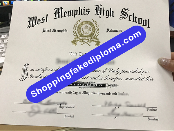 West Memphis High School Diploma, Buy Fake West Memphis High School Diploma