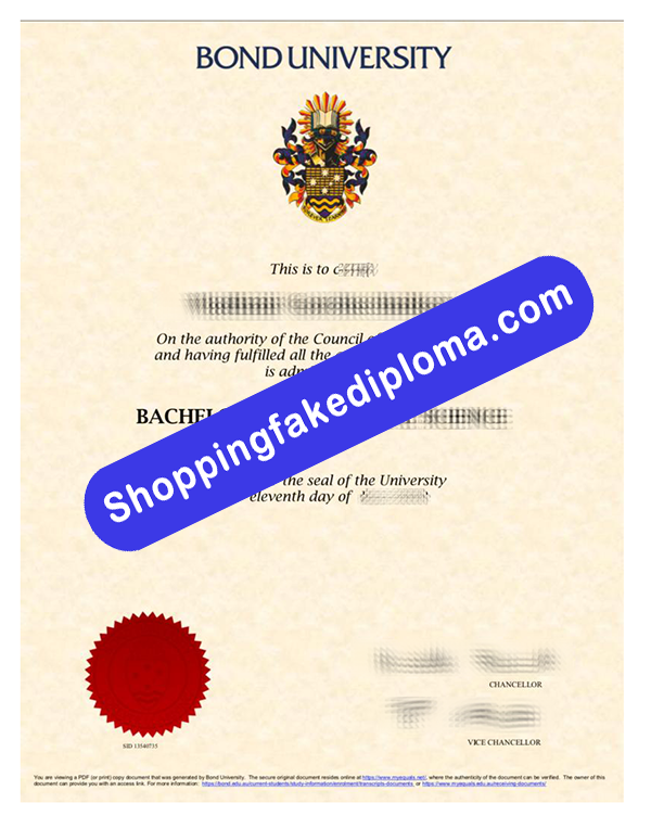 Bond University Degree, Buy Fake Bond University Degree