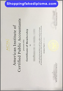 American Institute of Certified Public Accountants Certificate, fake American Institute of Certified Public Accountants Certificate