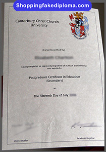 Canterbury Christ Church University certificate, fake Canterbury Christ Church University certificate