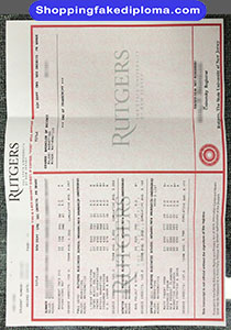 Rutgers State University of New Jersey transcript, fake Rutgers State University of New Jersey transcript