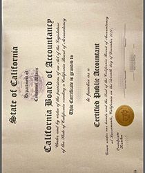 State of California CPA fake Certificate