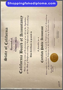State of California CPA Certificate, fake State of California CPA Certificate