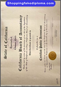 State of California CPA Certificate, fake State of California CPA Certificate