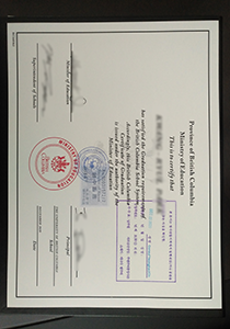 Province of British Columbia Certification, Buy Fake Province of British Columbia Certification