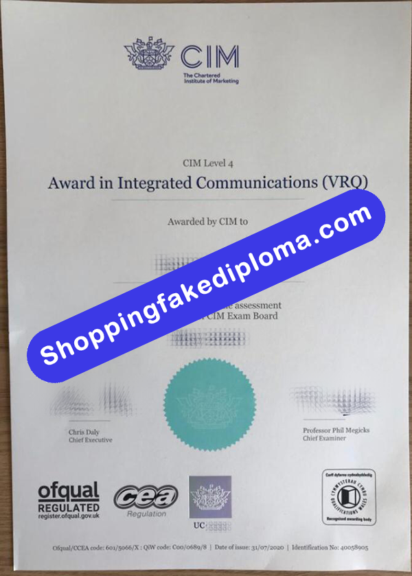 Fake CIM Certificate, Buy Fake CIM Certificate