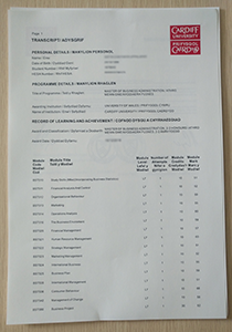 Cardiff University Transcript, Buy Fake Cardiff University Transcript