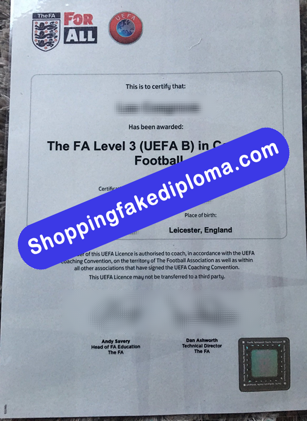 UEFA B Certificate, Buy Fake UEFA B Certificate