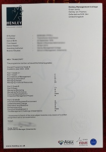 Henley Management College Transcript, Buy Fake Henley Management College Transcript