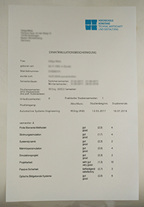 Hochschule Konstanz Technik, Wirtschaft und Gestaltung Transcript