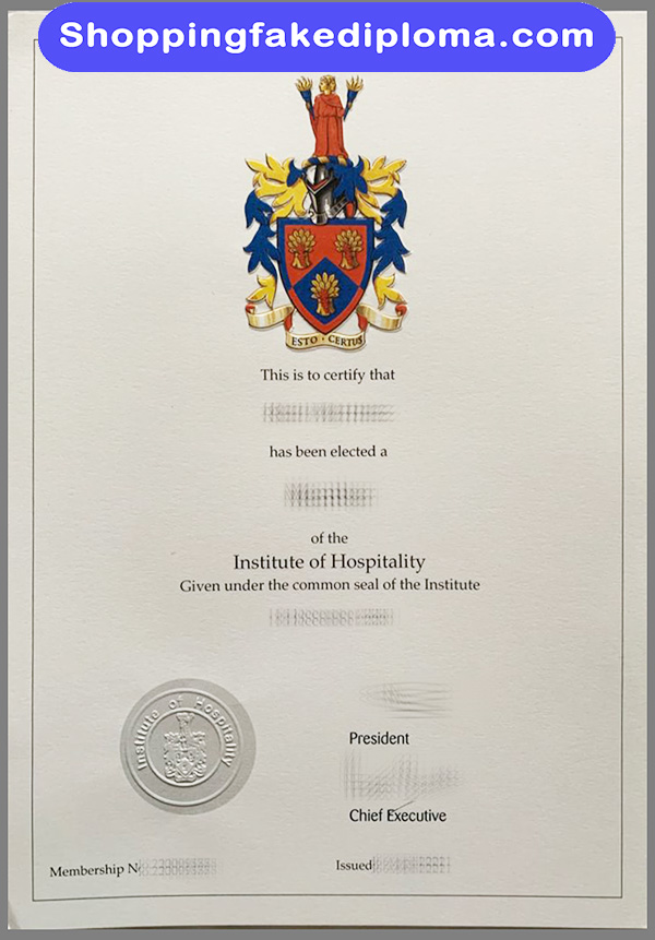 Institute of Hosptality fake Certificate, buy Institute of Hosptality fake Certificate