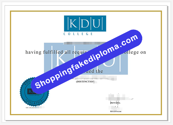 KDU College Diploma, Buy Fake KDU College Diploma