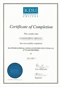 KDU College Certificate, Buy Fake KDU College Certificate