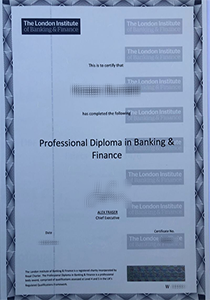 London Institute of Banking and Finance Certificate, Buy Fake London Institute of Banking and Finance Certificate