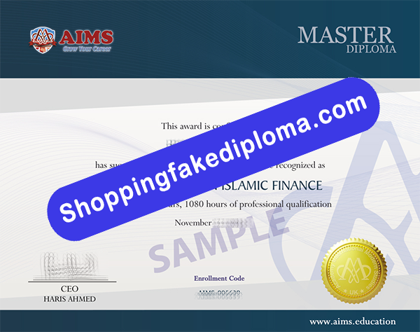 fake AIMS Master Diploma