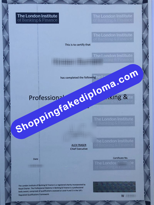 London Institute of Banking and Finance Certificate, Buy Fake London Institute of Banking and Finance Certificate
