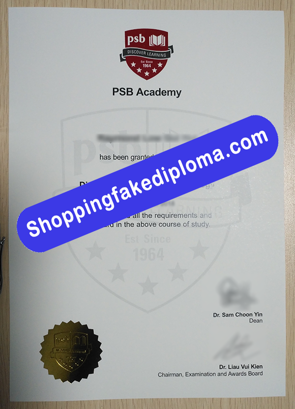 PSB Academy Diploma, Buy Fake PSB Academy Diploma