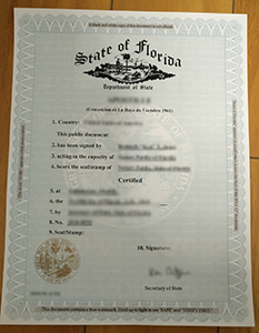 State of Florida Apsotille Certificate, Buy Fake State of Florida Apsotille Certificate