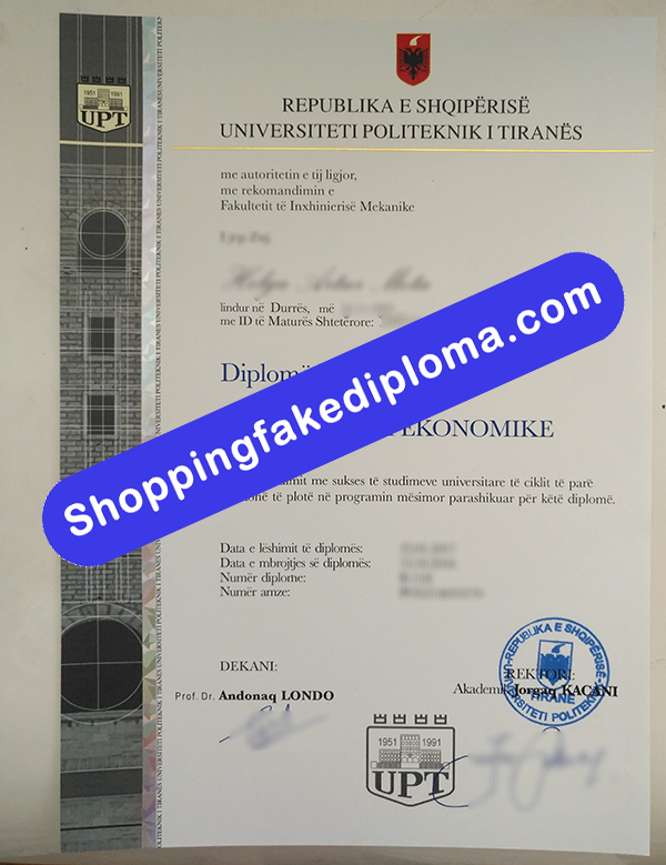 Tirana University of Technology, Albania Diploma, Buy Fake Tirana University of Technology, Albania Diploma  