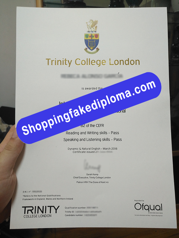 Trinity College London Certificate, Buy Fake Trinity College London Certificate