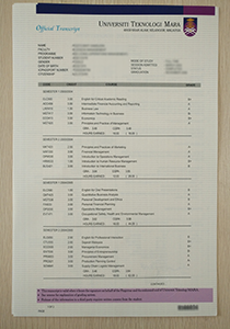 Universiti Teknologi Mara Transcript, Buy Fake Universiti Teknologi Mara Transcript