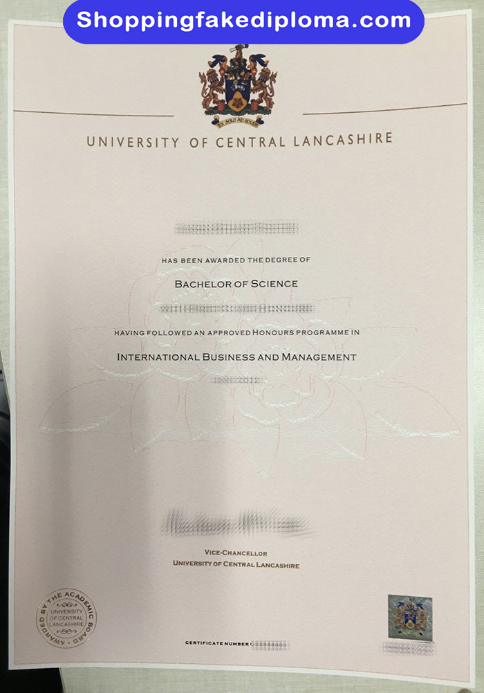 University of Central Lancashire fake degree, University of Central Lancashire diploma