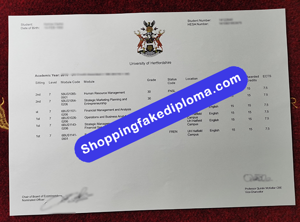 fake University of Hertfordshire Transcript, Buy Fake University of Hertfordshire Transcript