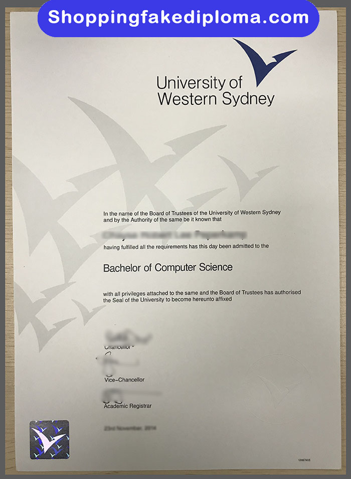 Western Sydney University fake degree, Western Sydney University diploma