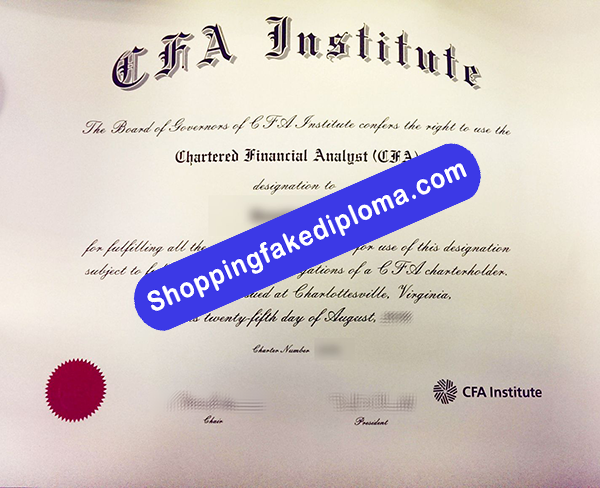 CFA Institute Certificate, Buy Fake CFA Institute Certificate