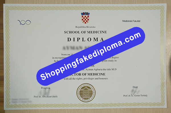 Croatian Medical College Diploma, Buy Fake Croatian Medical College Diploma 