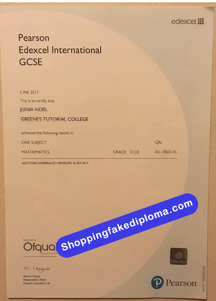 Edexcel International GCSE Certificate