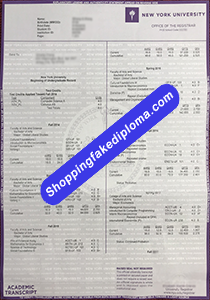 New York University Transcript, Buy Fake New York University Transcript