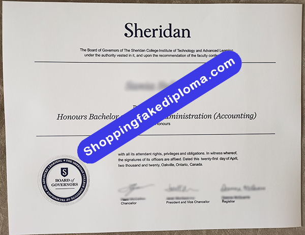 Sheridan College Degree, Buy Fake Sheridan College Degree  